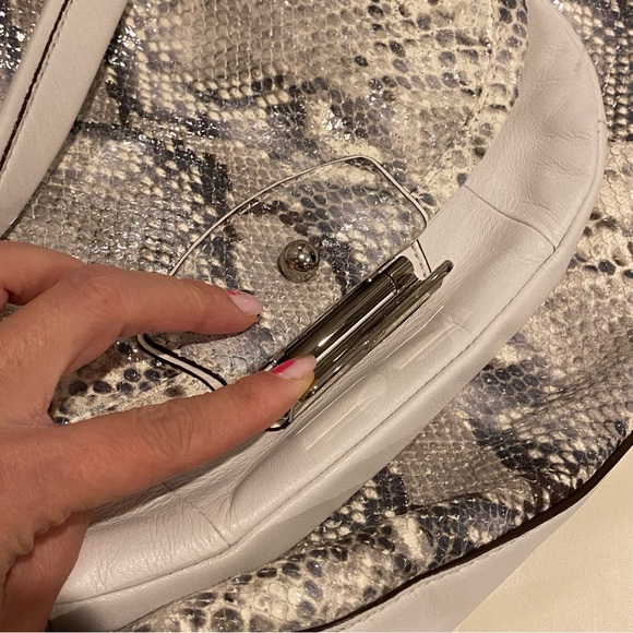 Coach Pinnacle Kristin Metallic Python Embossed Satchel - Picture 10 of 14